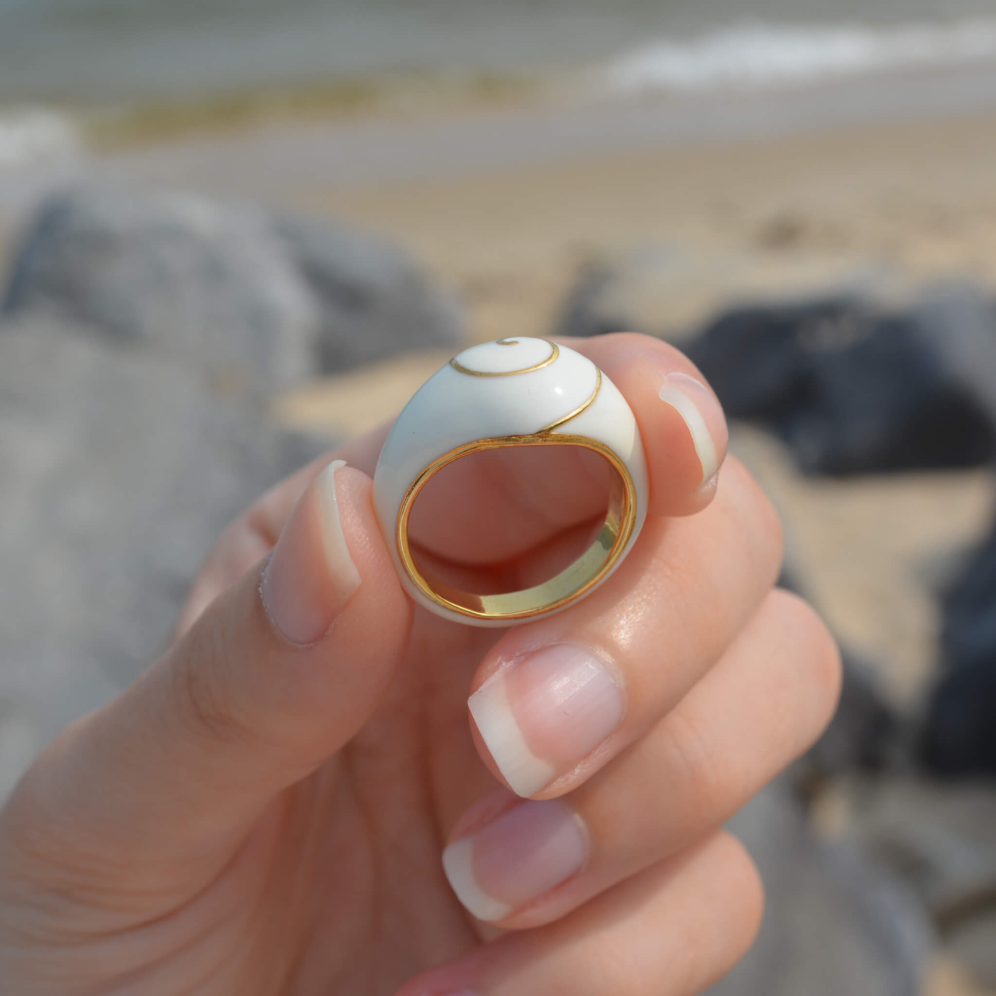 Spiral Seashell Dome Ring