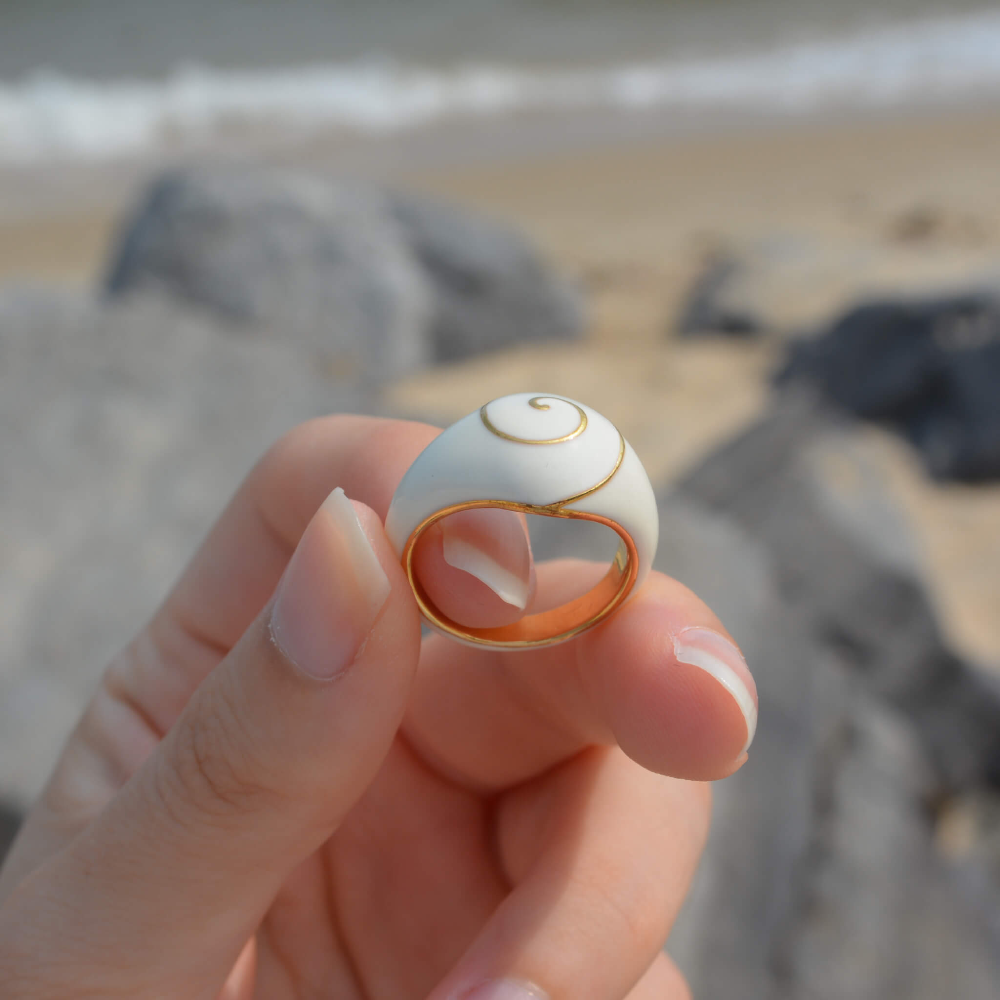 Spiral Seashell Dome Ring