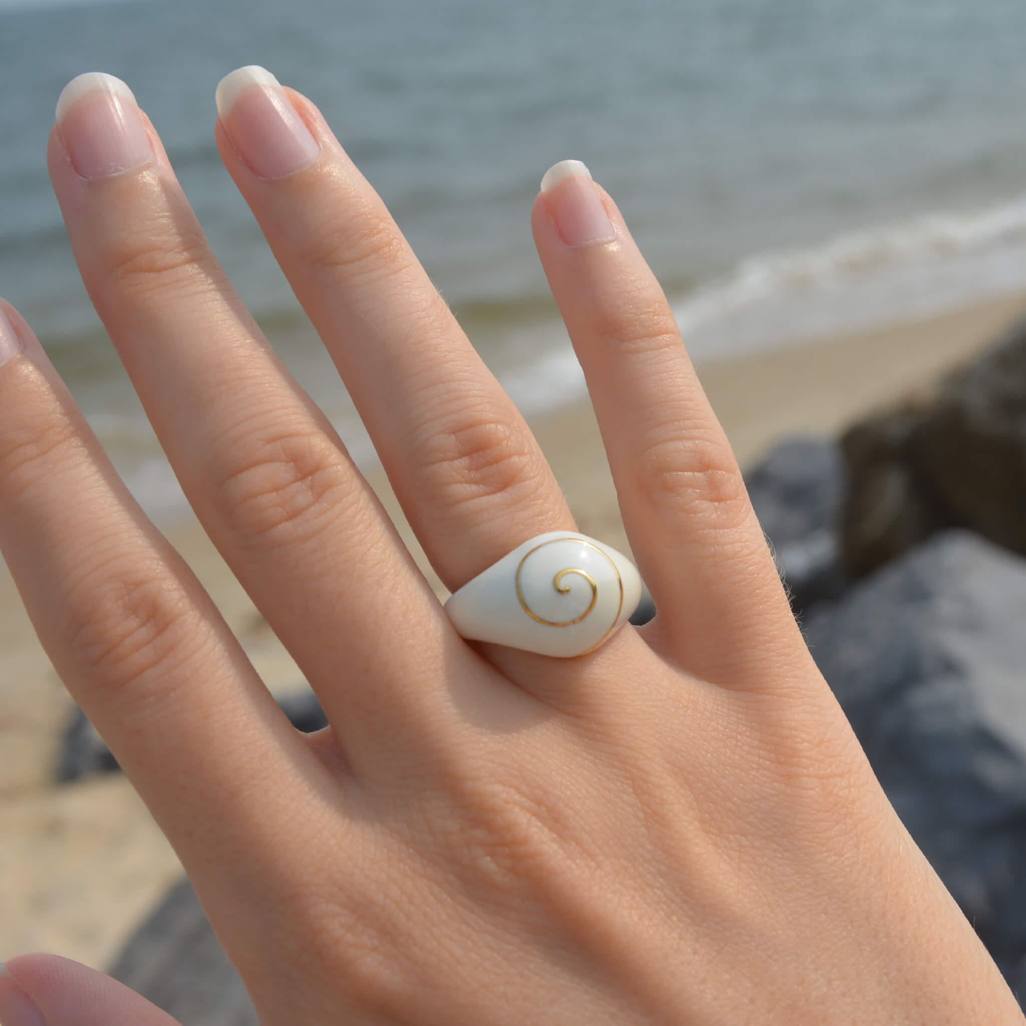 Spiral Seashell Dome Ring