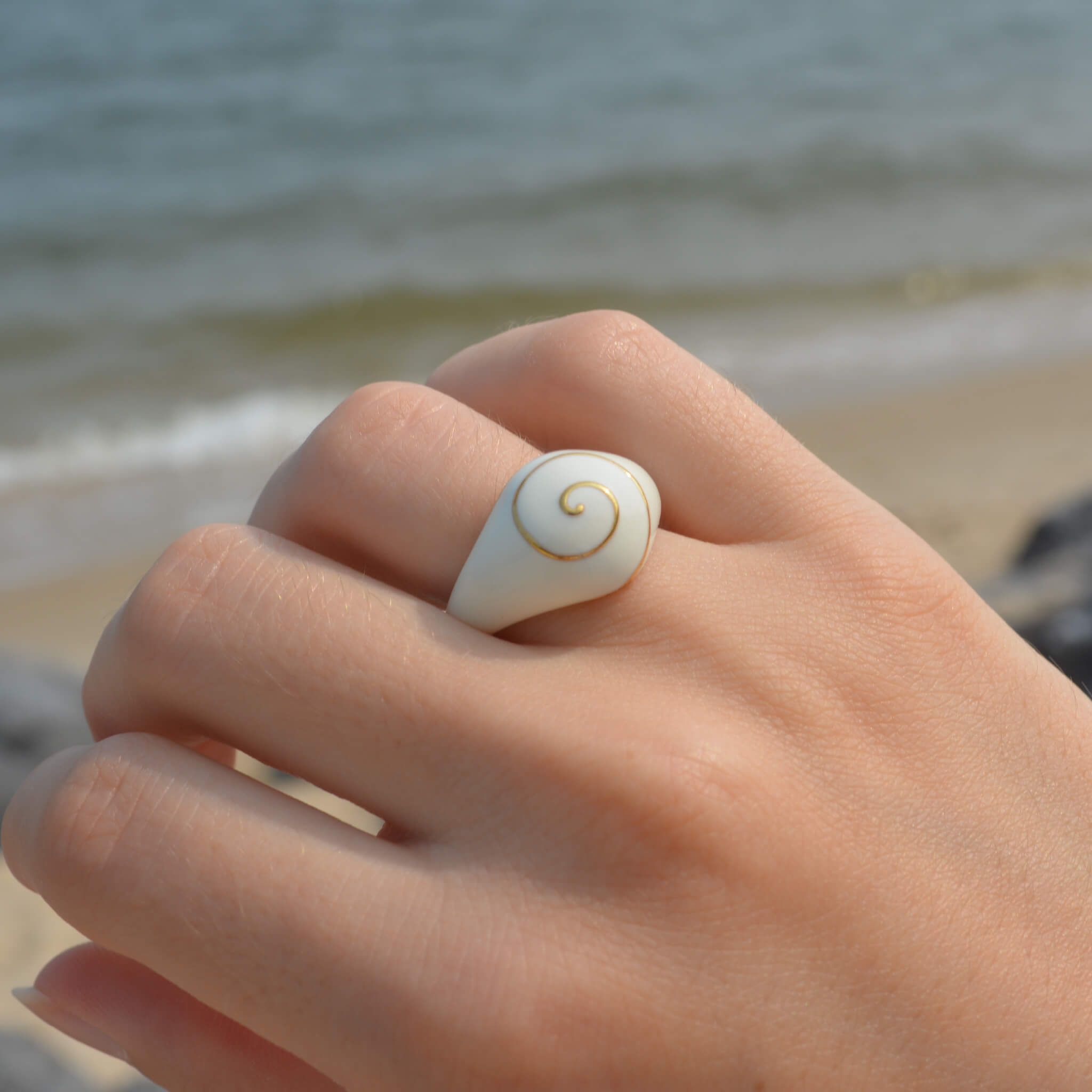 Spiral Seashell Dome Ring