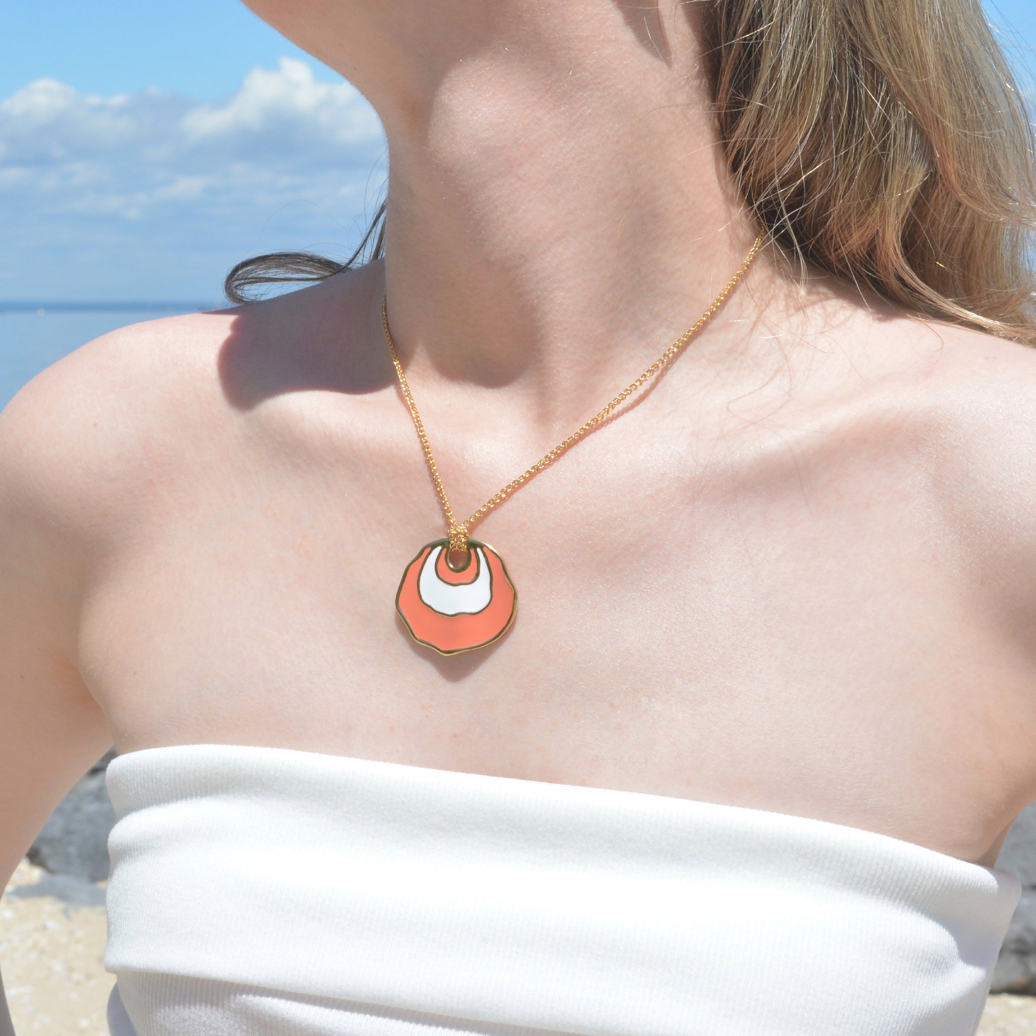 Jingle Necklace in Coral