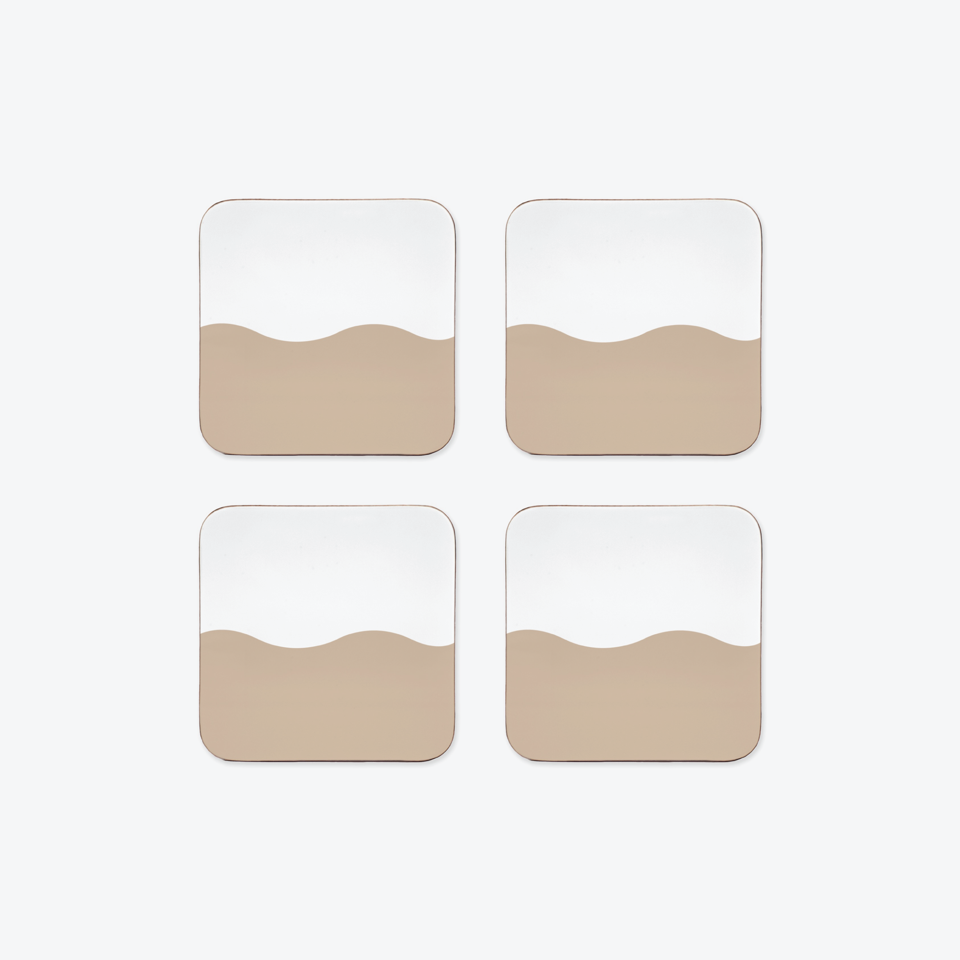 Wave Coaster Set in Tan