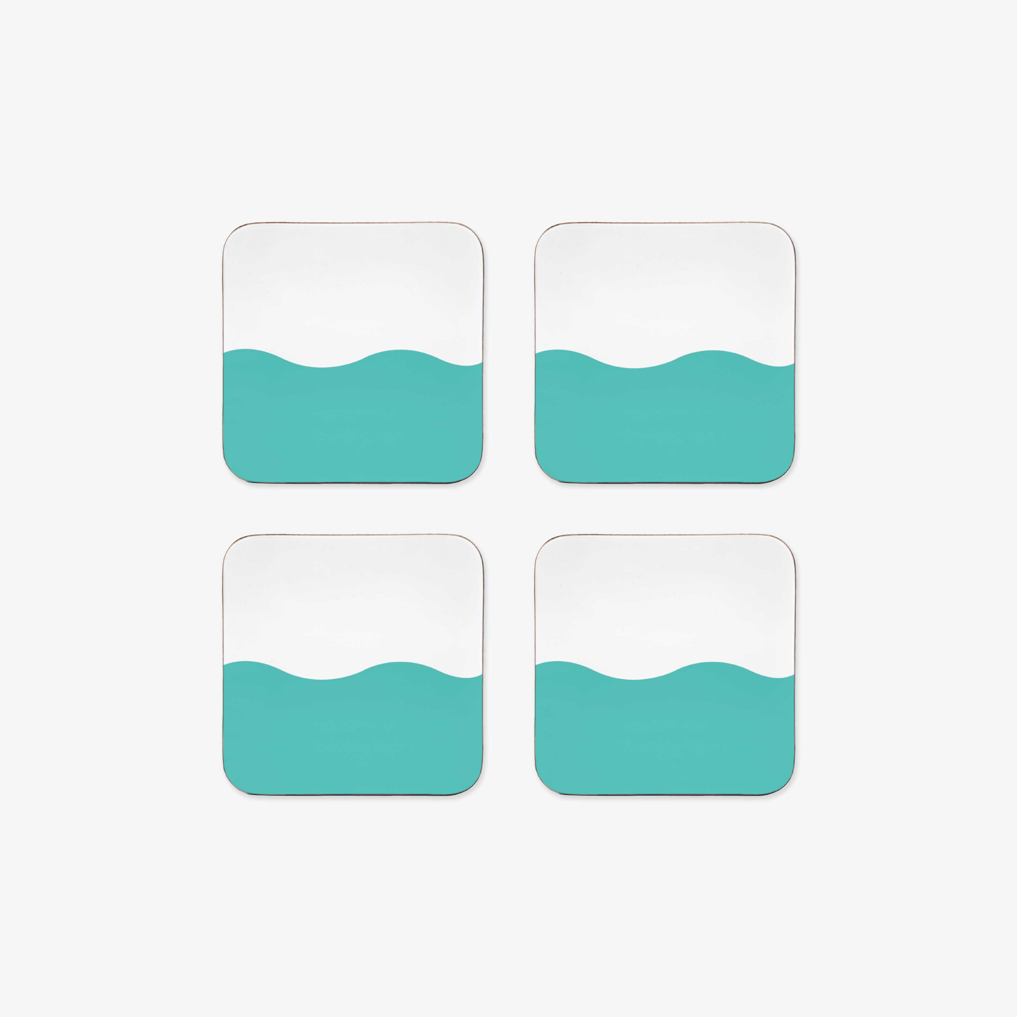 Wave Coaster Set in Turquoise