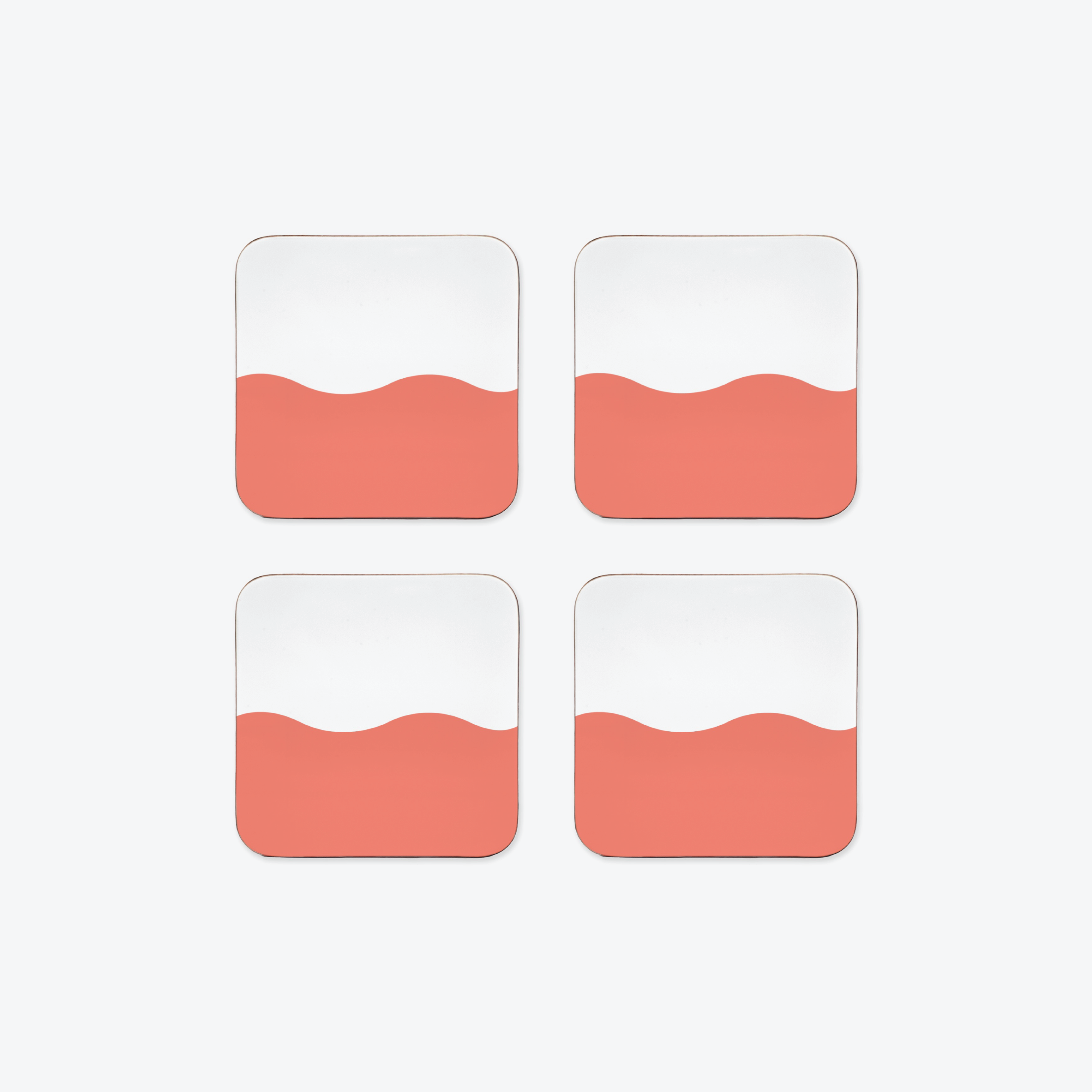 Wave Coaster Set in Coral