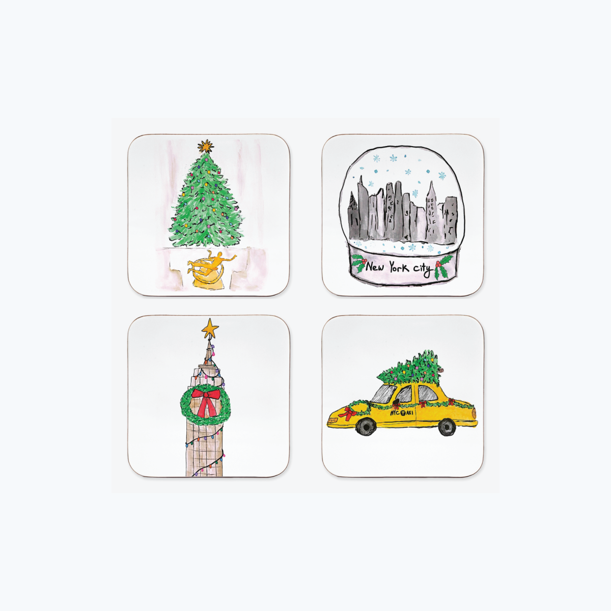 Christmas in New York Coaster Set