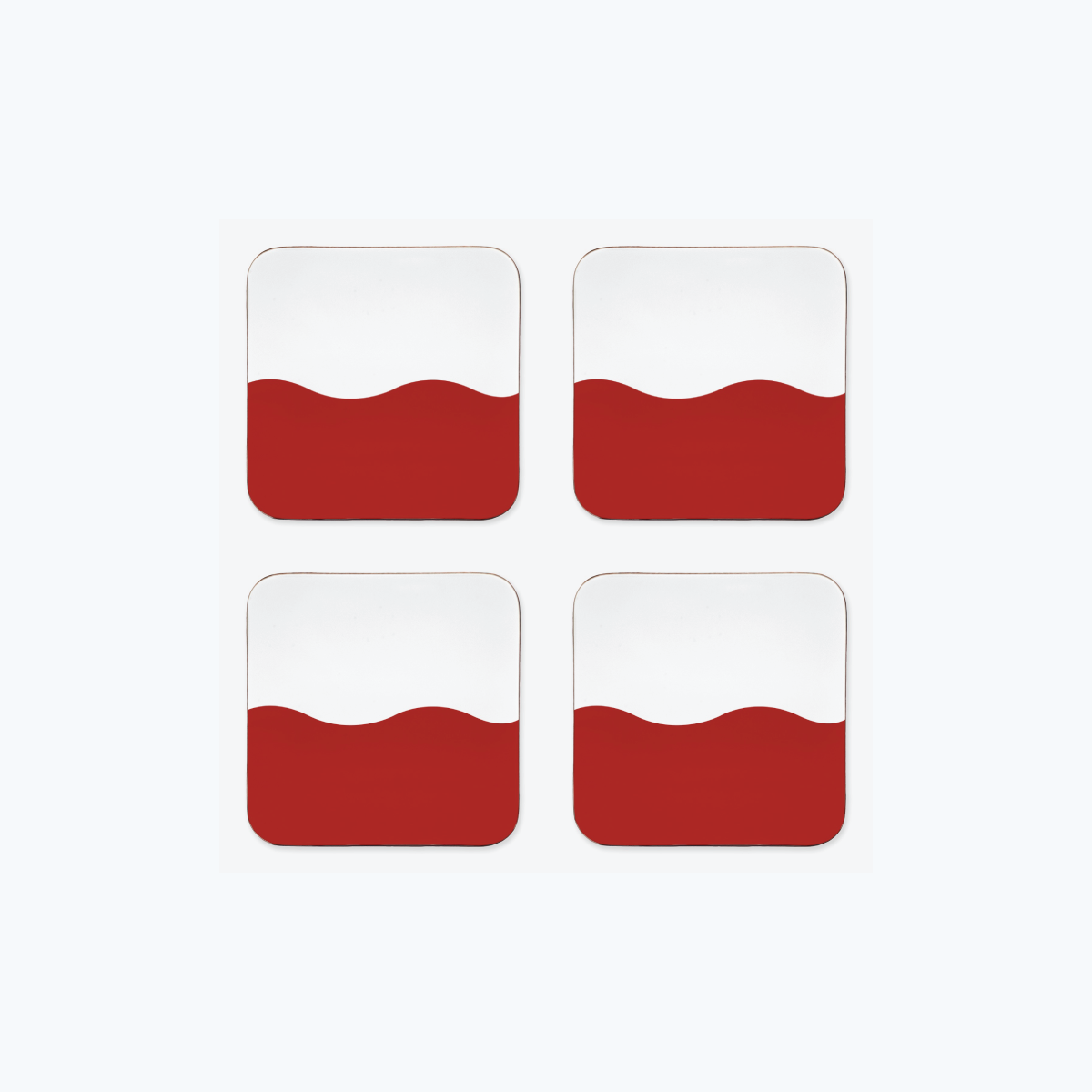 Wave Coaster Set in Poinsettia
