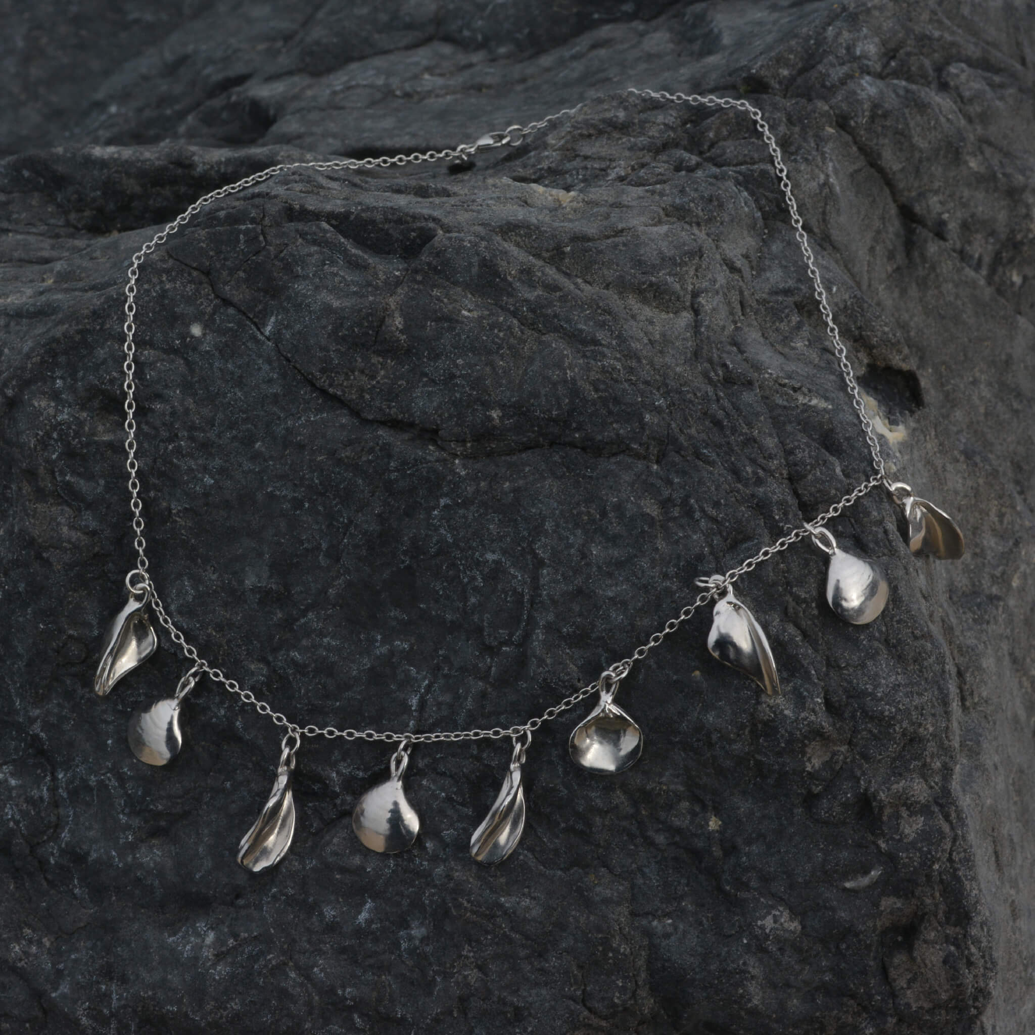 Seashell Statement Necklace Sterling Silver