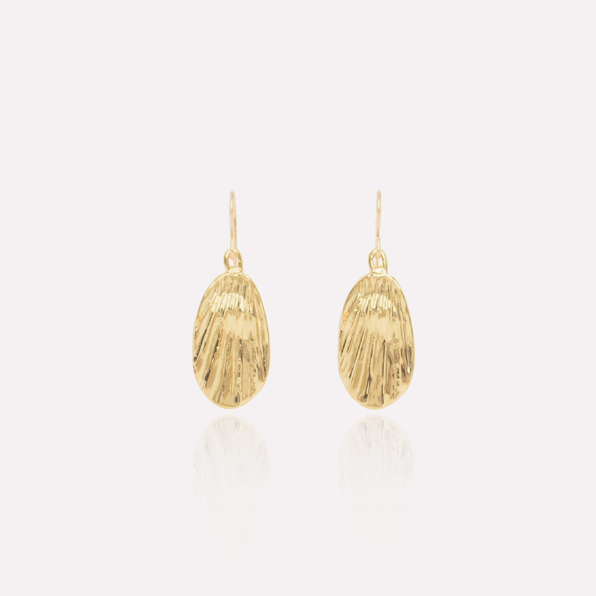 Scallop Shell Earring 14k Gold Plated