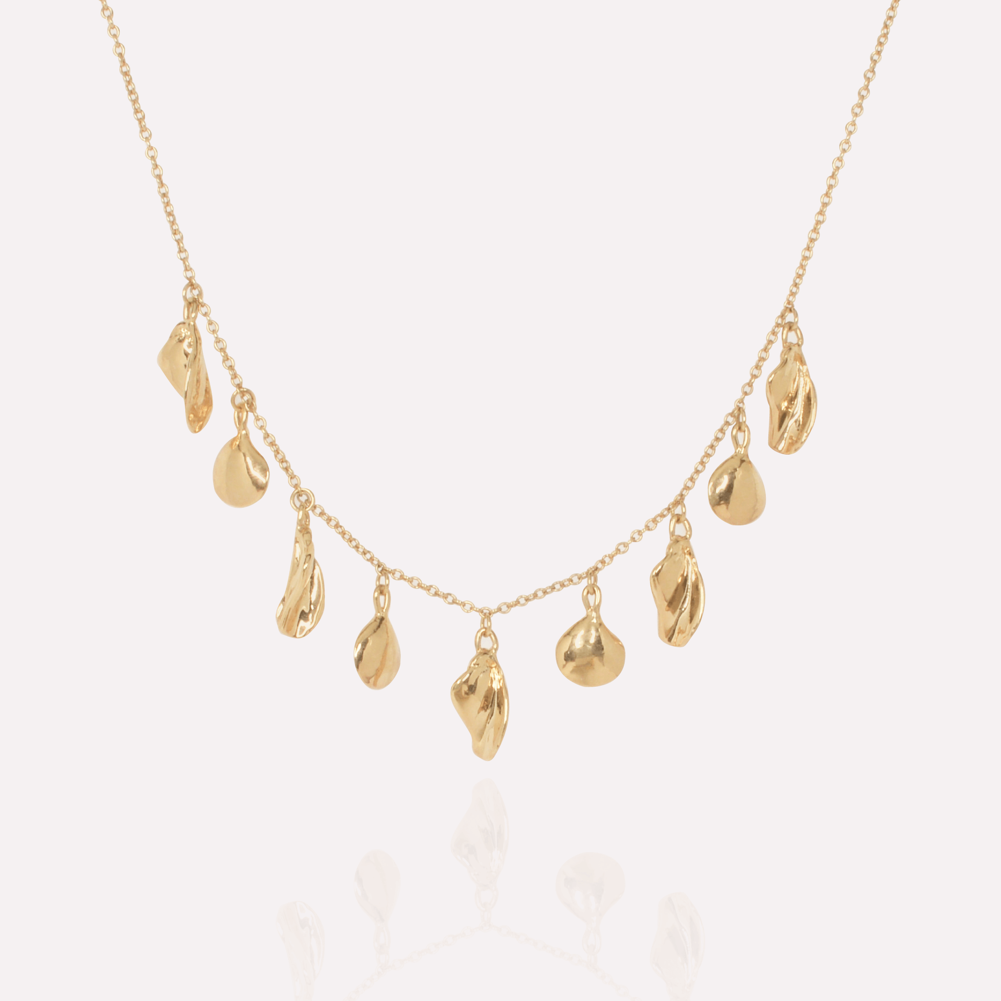 Seashell Statement Necklace 14k Gold