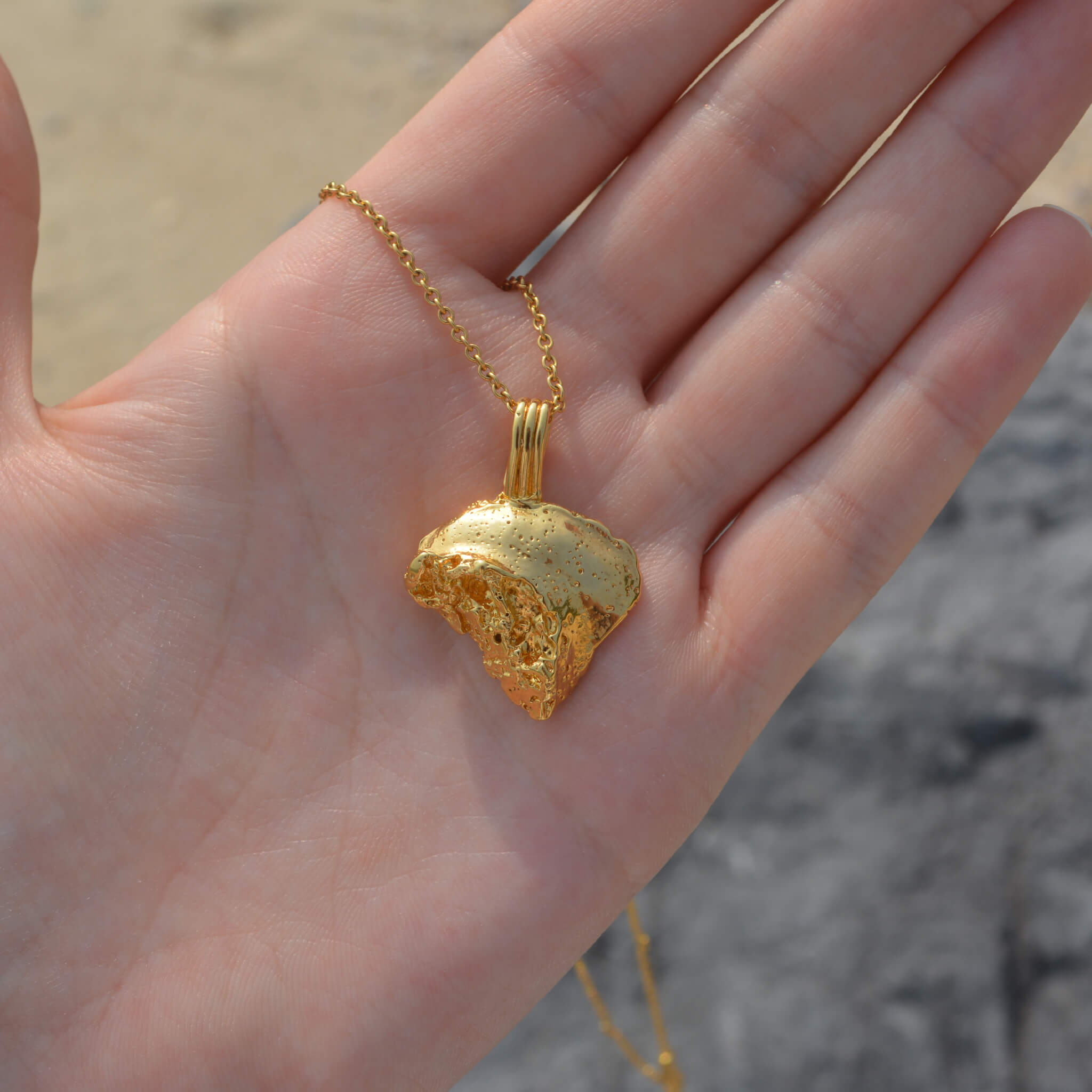 Erosion Pendant in 14k Gold Plated