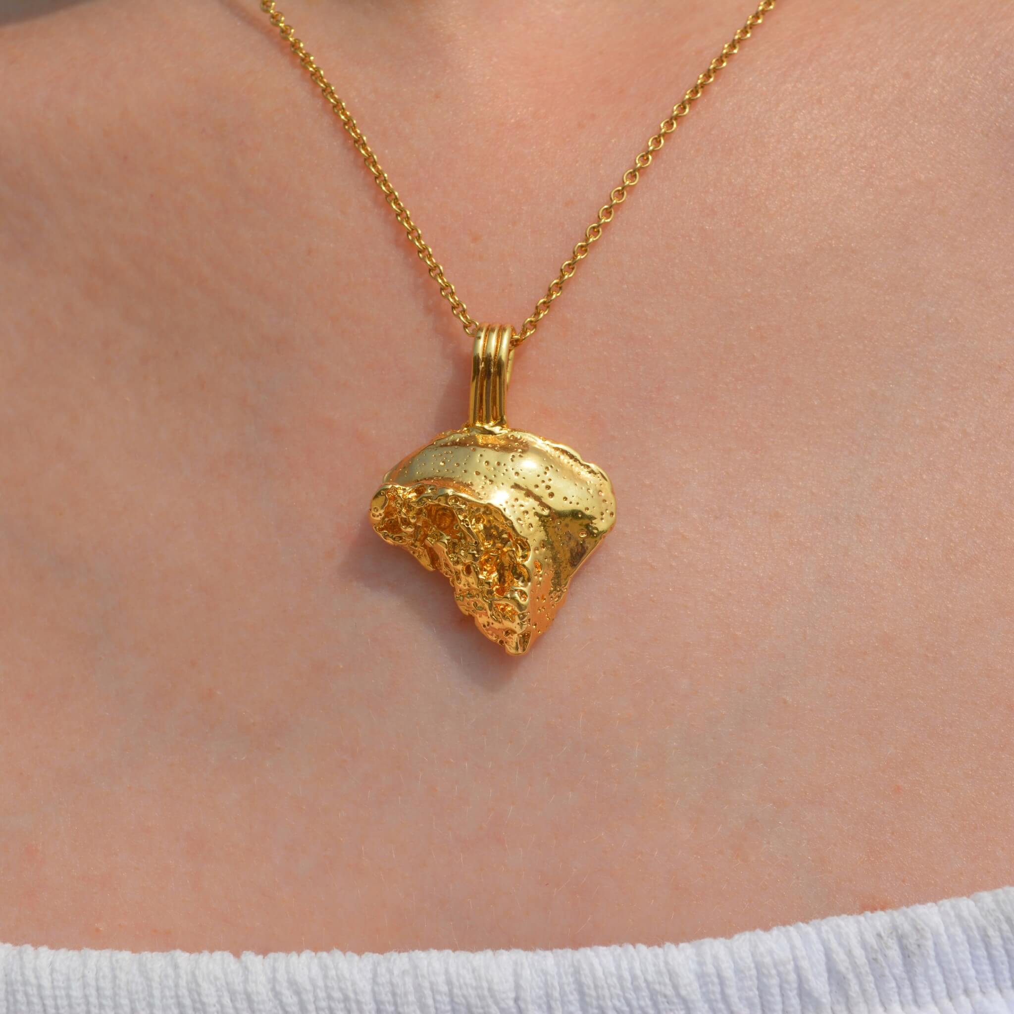 Erosion Pendant in 14k Gold Plated